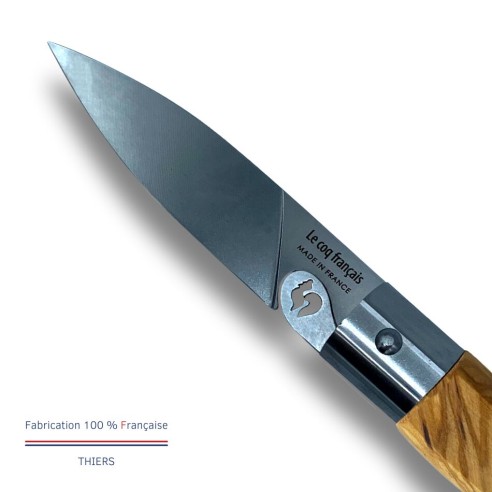 Carte Duo standard - Couteau de poche Le Coq Authentique standard - manche olivier + étui