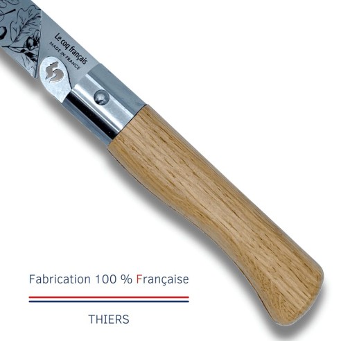 Carte Duo Nature - Couteau de poche Le Coq Authentique Chêne - manche chêne + étui