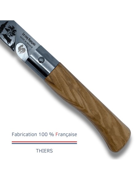 Carte Duo Nature - Couteau de poche Le Coq Authentique Forêt - manche chêne + étui