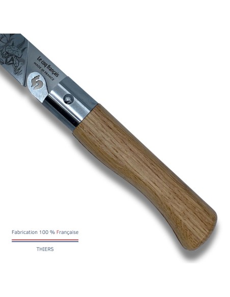 Carte Duo Nature - Couteau de poche Le Coq Authentique Champignon - manche chêne + étui