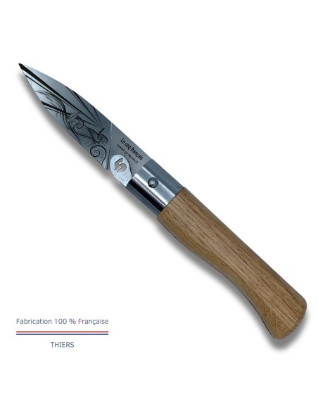 Carte Duo Nautique - Couteau de poche Le Coq Authentique Marin - manche chêne + étui