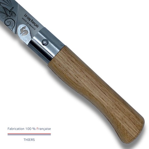 Carte Duo Nautique - Couteau de poche Le Coq Authentique Marin - manche chêne + étui