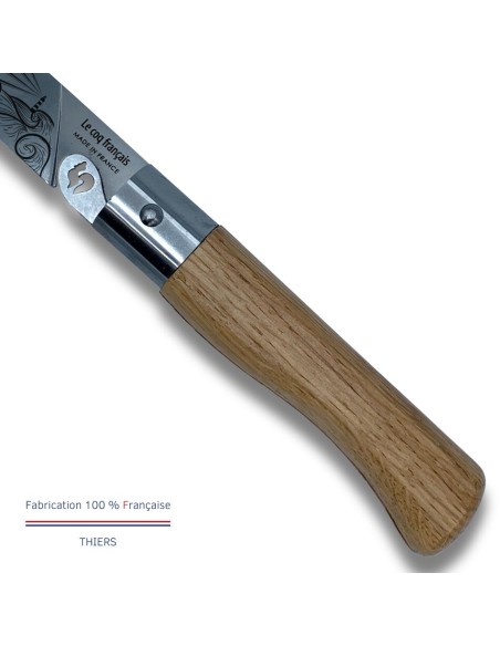 Carte Duo Nautique - Couteau de poche Le Coq Authentique Marin - manche chêne + étui