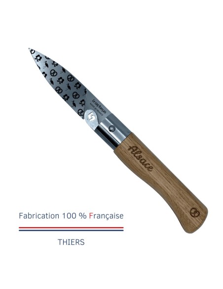 Carte Duo L'Alsacien - Couteau de poche Le Coq Authentique L'Alsacien - manche chêne + étui