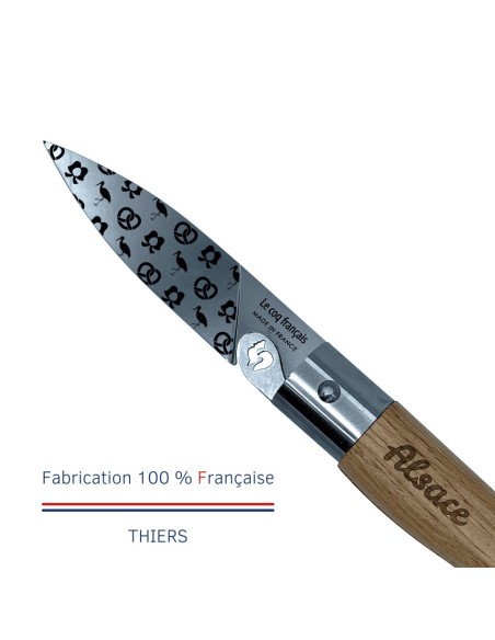 Carte Duo L'Alsacien - Couteau de poche Le Coq Authentique L'Alsacien - manche chêne + étui