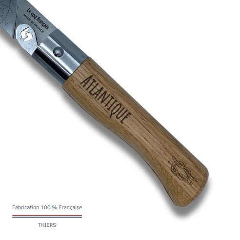 Carte Duo L'Atlantique - Couteau de poche Le Coq Authentique L'Atlantique - manche chêne + étui