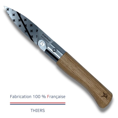 Carte Duo Le Bourbonnais - Couteau de poche Le Coq Authentique Le Bourbonnais - manche chêne + étui