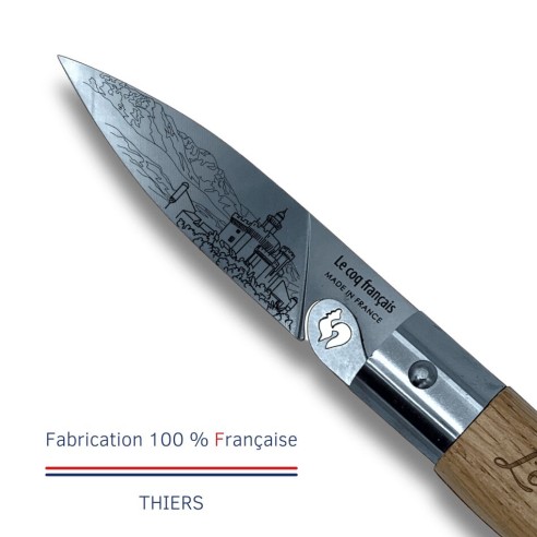 Carte Duo Le Catalan - Couteau de poche Le Coq Authentique Le Catalan - manche chêne + étui