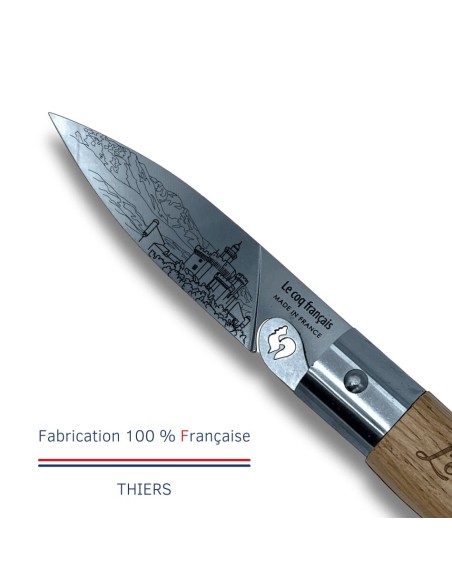 Carte Duo Le Catalan - Couteau de poche Le Coq Authentique Le Catalan - manche chêne + étui