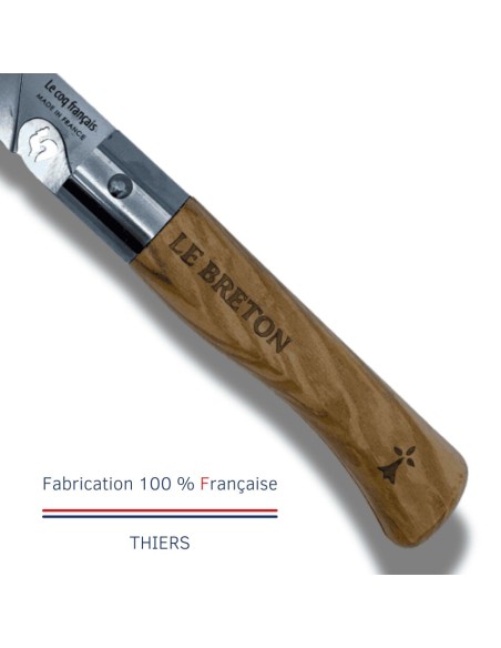 Carte Duo Le Breton - Couteau de poche Le Coq Authentique Le Breton - manche chêne + étui