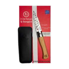 Carte Duo Le Savoyard - Couteau de poche Le Coq Authentique Le Savoyard - manche chêne + étui