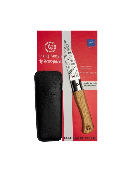 Carte Duo Le Savoyard - Couteau de poche Le Coq Authentique Le Savoyard - manche chêne + étui