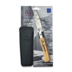 Carte Duo Le Lyonnais - Couteau de poche Le Coq Authentique Le Lyonnais - manche chêne + étui