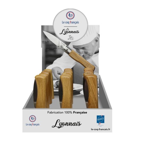 Carte Duo Le Lyonnais - Couteau de poche Le Coq Authentique Le Lyonnais - manche chêne + étui