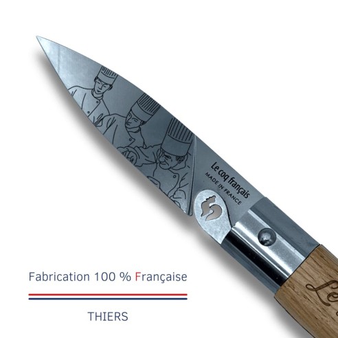 Carte Duo Le Lyonnais - Couteau de poche Le Coq Authentique Le Lyonnais - manche chêne + étui