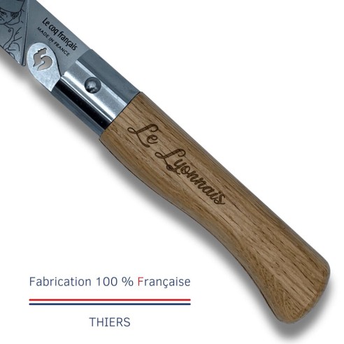 Carte Duo Le Lyonnais - Couteau de poche Le Coq Authentique Le Lyonnais - manche chêne + étui