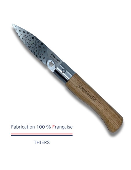 Carte Duo Le Méditerranéen - Couteau de poche Le Coq Authentique Le Méditerranéen - manche chêne + étui