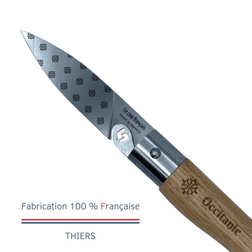 Carte Duo L'Occitan - Couteau de poche Le Coq Authentique L'Occitan - manche chêne + étui
