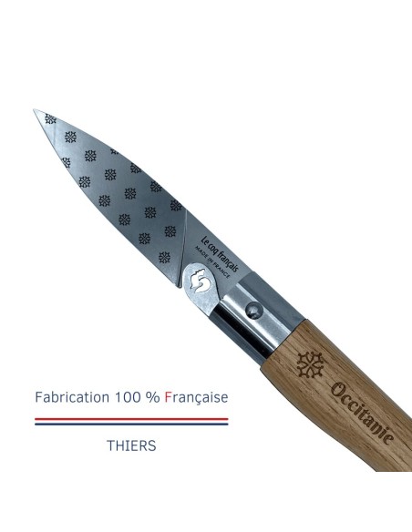 Carte Duo L'Occitan - Couteau de poche Le Coq Authentique L'Occitan - manche chêne + étui