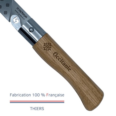 Carte Duo L'Occitan - Couteau de poche Le Coq Authentique L'Occitan - manche chêne + étui