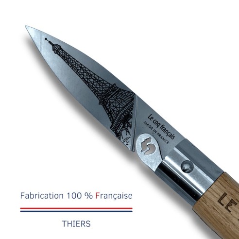 Carte Duo Le Parisien - Couteau de poche Le Coq Authentique Le Parisien - manche chêne + étui