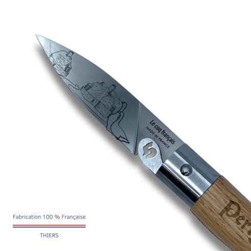 Carte Duo Le Périgord - Couteau de poche Le Coq Authentique Le Périgord - manche chêne + étui