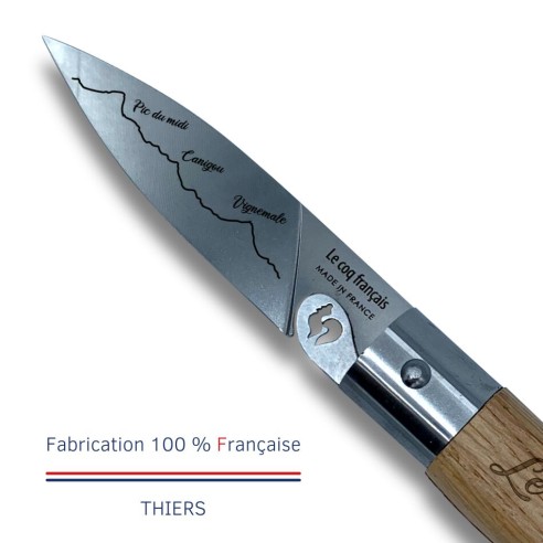 Carte Duo Le Pyrénéen - Couteau de poche Le Coq Authentique Le Pyrénéen - manche chêne + étui