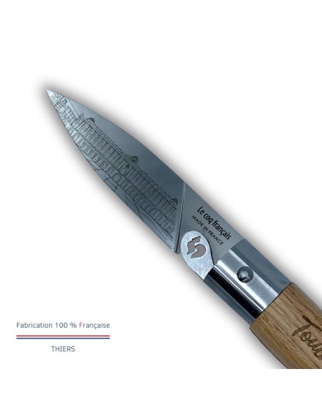 Carte Duo Le Toulousain - Couteau de poche Le Coq Authentique Le Toulousain - manche chêne + étui