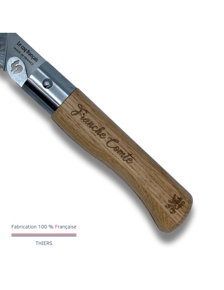 Carte Duo Le Franche-Comté - Couteau de poche Le Coq Authentique Le Franche-Comté - manche chêne + étui