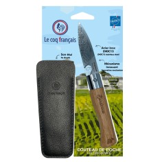 Carte Duo Le Bordelais - Couteau de poche Le Coq Authentique Le Bordelais - manche chêne + étui