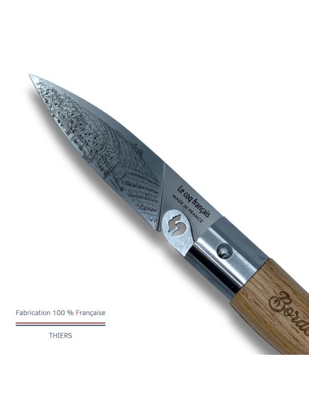 Carte Duo Le Bordelais - Couteau de poche Le Coq Authentique Le Bordelais - manche chêne + étui