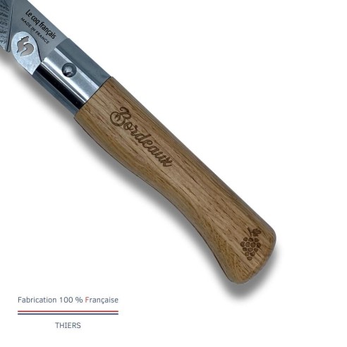 Carte Duo Le Bordelais - Couteau de poche Le Coq Authentique Le Bordelais - manche chêne + étui