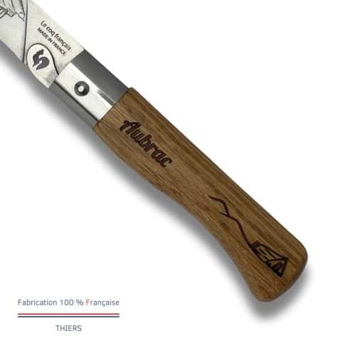 Carte Duo L'Aubrac - Couteau de poche Le Coq Authentique L'Aubrac - manche chêne + étui
