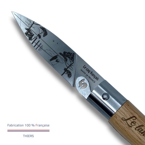 Carte Duo Le Landais - Couteau de poche Le Coq Authentique Le Landais - manche chêne + étui