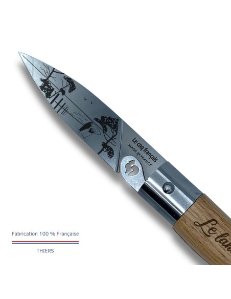 Carte Duo Le Landais - Couteau de poche Le Coq Authentique Le Landais - manche chêne + étui