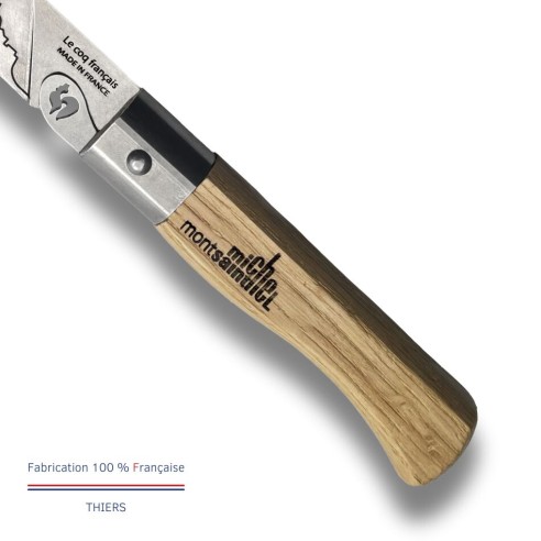 Carte Duo Le Mont Saint-Michel - Couteau de poche Le Coq Authentique Le Mont Saint-Michel - manche chêne + étui