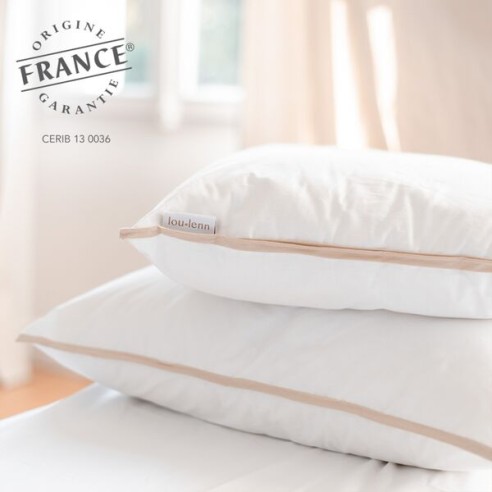 Oreiller Malo, garni de flocons de laine
