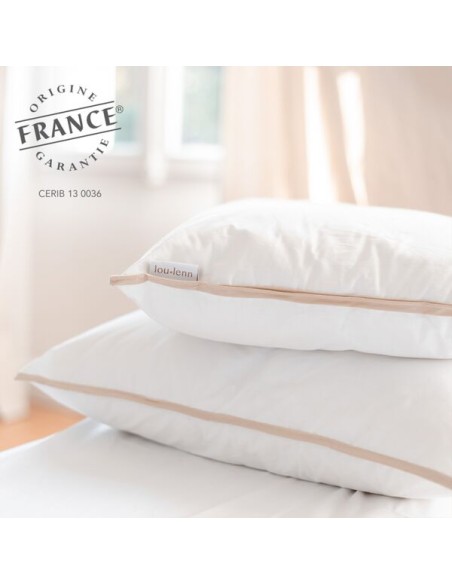 Oreiller Malo, garni de flocons de laine