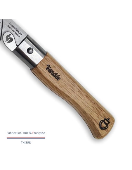 Carte Duo Le Vendéen - Couteau de poche Le Coq Authentique Le Vendéen - manche chêne + étui