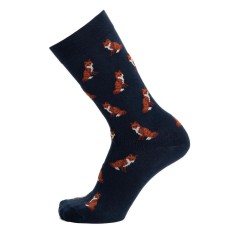 Nos chaussettes homme "Les Renards" marine - Maison Broussaud