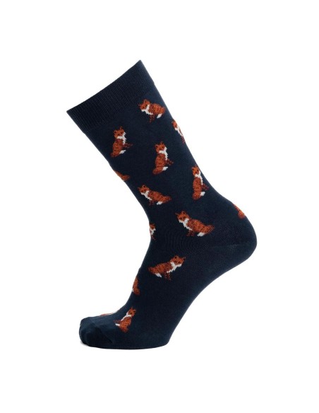 Nos chaussettes homme "Les Renards" marine - Maison Broussaud