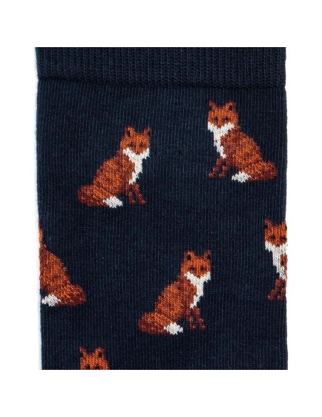 Nos chaussettes homme "Les Renards" marine - Maison Broussaud