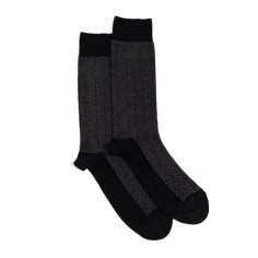Nos chaussettes homme "Les Chevrons" noir - Maison Broussaud 2