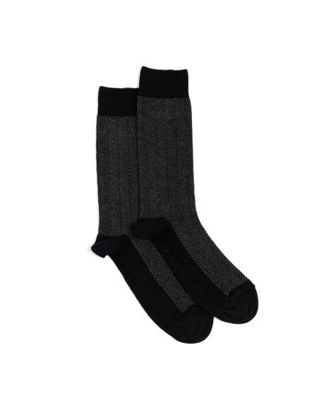 Nos chaussettes homme "Les Chevrons" noir - Maison Broussaud