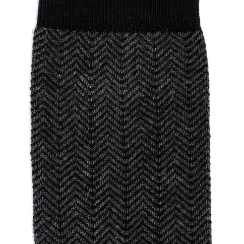 Nos chaussettes homme "Les Chevrons" noir - Maison Broussaud