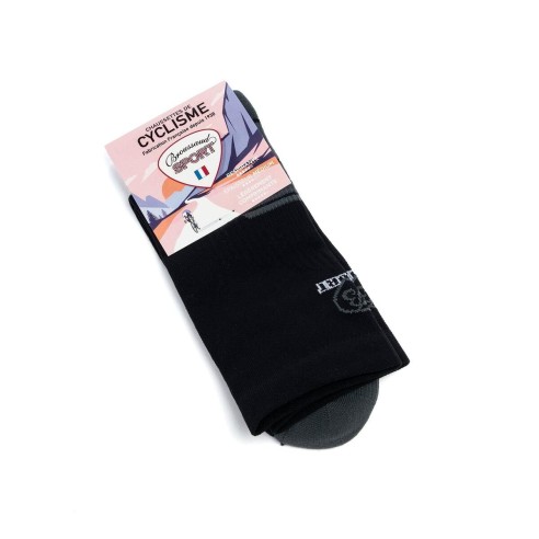 Nos chaussettes cyclisme coloris noir/gris - Maison Broussaud