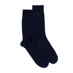 Nos chaussettes homme fil d’Écosse bleu marine - Maison Broussaud 2