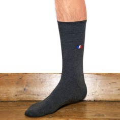 Nos mi-chaussettes "Les drapeaux" coloris gris - Maison Broussaud 2