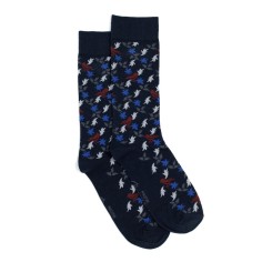 Nos chaussettes homme "Feuillage" marine - Maison Broussaud 2