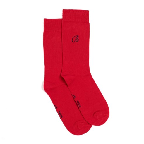 Nos chaussettes homme "Unies" rouge - Maison Broussaud